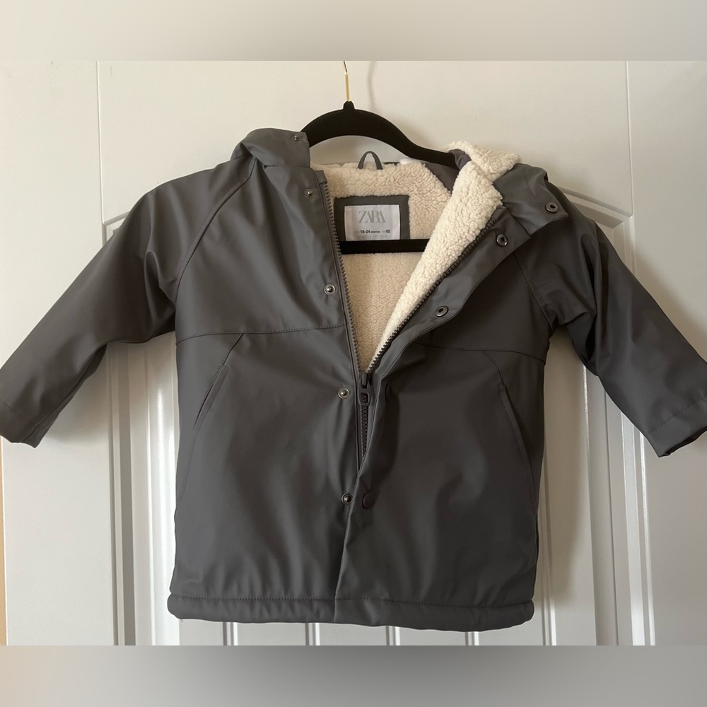 ZARA  Sherpa Lined Raincoat Jacket Size  18-24 Months